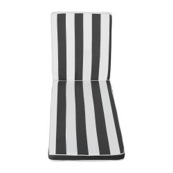 Lepotuolin pehmusteet ulkokäyttöön 2 kpl 28D vaahtomuovi polyesterikangas mustavalkoiset raidat