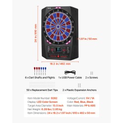 Elektroninen tikkataulu värillisellä LED-näytöllä PP- ja ABS-muovia 45 peliä 8 pelaajalle