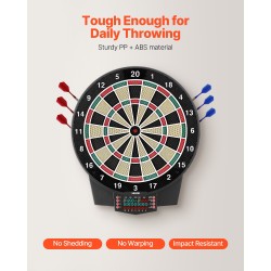 Elektroninen tikkataulu 391 mm värinäytöllä 43 pelimuotoa yli 320 variaatiota pehmeillä kärjillä