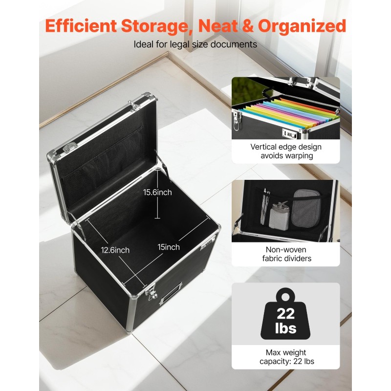 Rullattava asiakirjasalkku alumiiniseosrunkoinen kaksinkertaisella lukituksella 395 x 320 x 380 mm