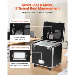 Rullattava asiakirjasalkku alumiiniseosrunkoinen kaksinkertaisella lukituksella 395 x 320 x 380 mm