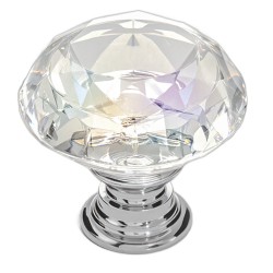 Kaapin nupit 12 kpl läpinäkyvä akryyli ja sinkkiseos Ø31×28 mm timantinmuotoinen