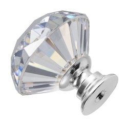 Kaapin nupit 12 kpl läpinäkyvä akryyli ja sinkkiseos Ø31×28 mm timantinmuotoinen