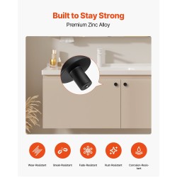 Kaapinupit sinkkiseoksesta mustat halkaisija 32 mm 10 kpl sienenmuotoiset