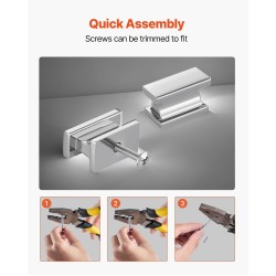 Kaapin ja laatikon suorakulmaiset nupit 10 kappaletta sinkkiseos kromi