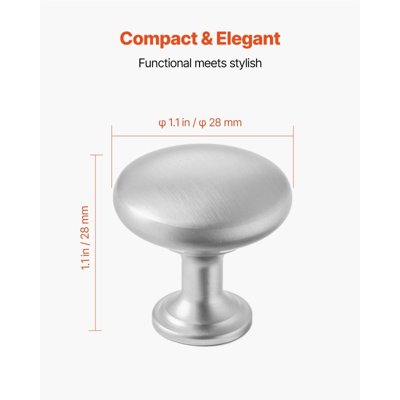 Kaappinupit sinkkiseos 25 kpl nikkeli halkaisija 28 mm sienimäinen malli