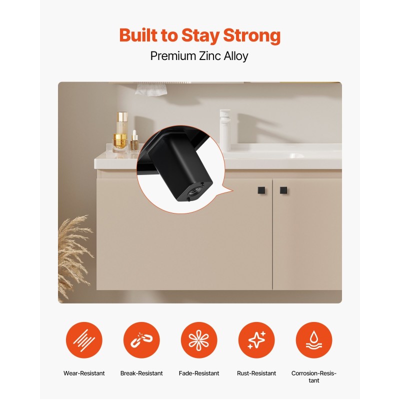 Kaapin nupit sinkkiseos neliö 30x30 mm 10 kpl musta