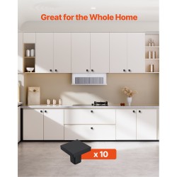 Kaapin nupit sinkkiseos neliö 30x30 mm 10 kpl musta