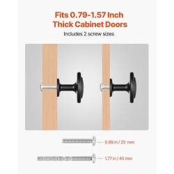 Kaapin nupit sinkkiseosta musta sienen muotoinen 30 kappaletta kaappeihin ja laatikoihin