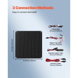 Aurinkopaneelilaturi 20 watin 12 voltin yksikiteinen pii IP67-luokiteltu säänkestävä akkujen ylläpitolataukseen