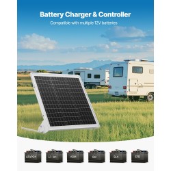 Aurinkopaneelilaturi 20W 12V monokiteinen karkaistu lasi IP65