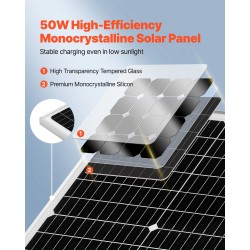 Aurinkopaneeli ylläpitolaturi 50W 12V MPPT-ohjain IP65