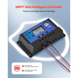 Aurinkopaneeli ylläpitolaturi 50W 12V MPPT-ohjain IP65