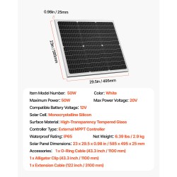 Aurinkopaneeli ylläpitolaturi 50W 12V MPPT-ohjain IP65