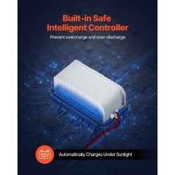 Aurinkopaneelilaturi 20W 12V ylläpitolataukseen yksikiteinen roiskevesisuojattu sisäänrakennettu ohjain