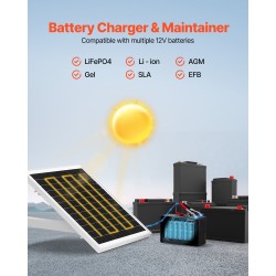 Aurinkopaneelilaturi 20W 12V ylläpitolataukseen yksikiteinen roiskevesisuojattu sisäänrakennettu ohjain