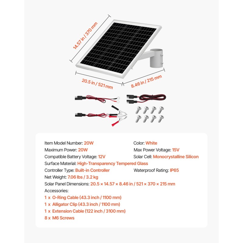 Aurinkopaneelilaturi 20W 12V ylläpitolataukseen yksikiteinen roiskevesisuojattu sisäänrakennettu ohjain