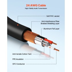XLR-mikrofonikaapeli 30,48 m 3 napainen uros ja naaras 2 kpl musta