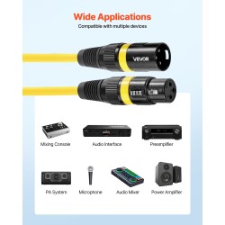 XLR-mikrofonikaapelit 2 m 24 AWG 10 kpl kullatut 3-napaiset häiriösuojatut