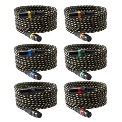 XLR mikrofonikaapelisetti 6 kpl 7 62 m kultapinnoitetuilla 3 napaisilla liittimillä