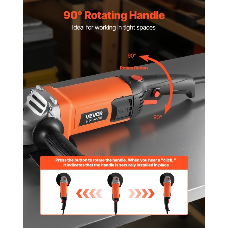 Kulmahiomakone 7-tuumainen 1700 wattia 8500 kierrosta minuutissa verkkovirtainen
