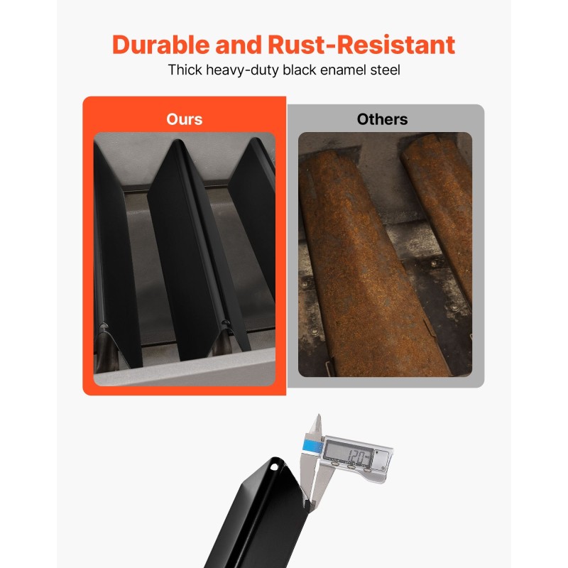 Flavorizer-tangot posliiniemaloitua terästä 5 kpl 390 mm Weber Spirit 300 sarjaan