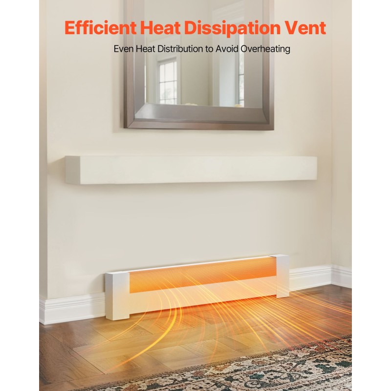 Jalkalistan lämmittimen etupaneeli Q235A-teräs 916 mm valkoinen puoliksi avoin reikäkuvio