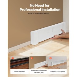 Jalkalistan lämmittimen etupaneeli Q235A-teräs 916 mm valkoinen puoliksi avoin reikäkuvio