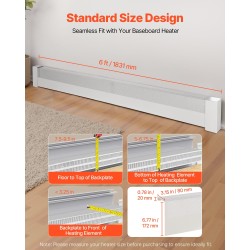 Jalkalistalämmittimen suojus teräs 1831 mm valkoinen ritilärakenne