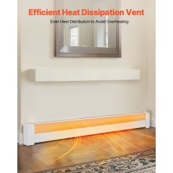 Jalkalistalämmittimen suojus teräs 1831 mm valkoinen ritilärakenne