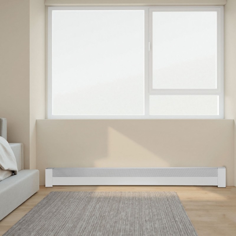 Jalkalistalämmittimen suojus teräs 1831 mm valkoinen ritilärakenne