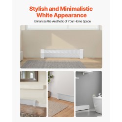 Teräksinen patterin etupaneelin suojus 917 mm valkoinen avoin ritilärakenne