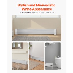 Jalkalistan lämmittimen suojus teräs jauhemaalattu 1527 mm valkoinen