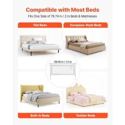 Kangasturvakaide teräsrunko 150 cm harmaa pystysuora nostomekanismi 5–27 cm patjalle