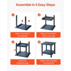 Ulkosivupöytä HDPE-muovista 450x380x440 mm kaksitasoinen sininen