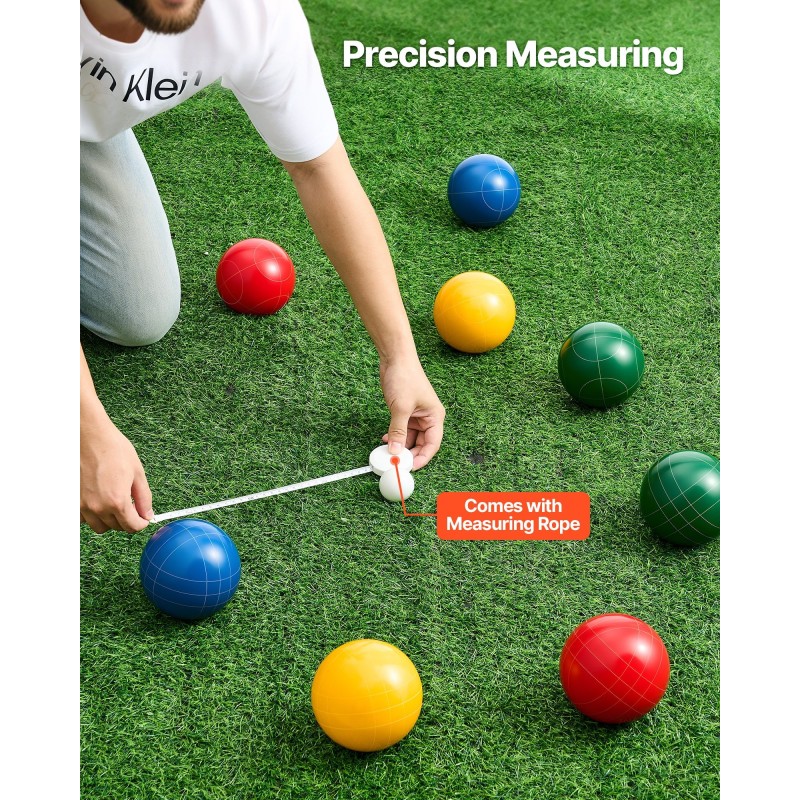 Bocce-pallosetti polyesterihartsi 107 mm 8 palloa ulkopeleihin