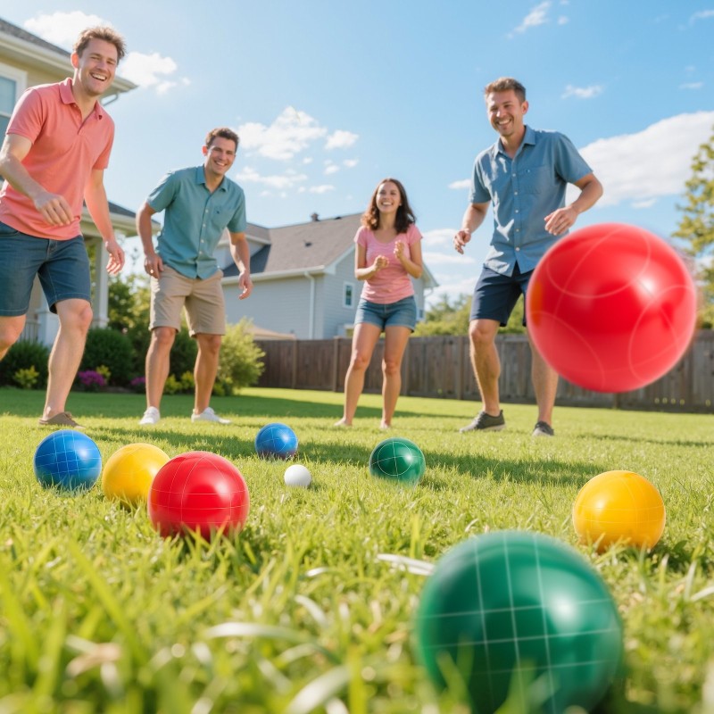 Bocce-pallosetti polyesterihartsi 107 mm 8 palloa ulkopeleihin