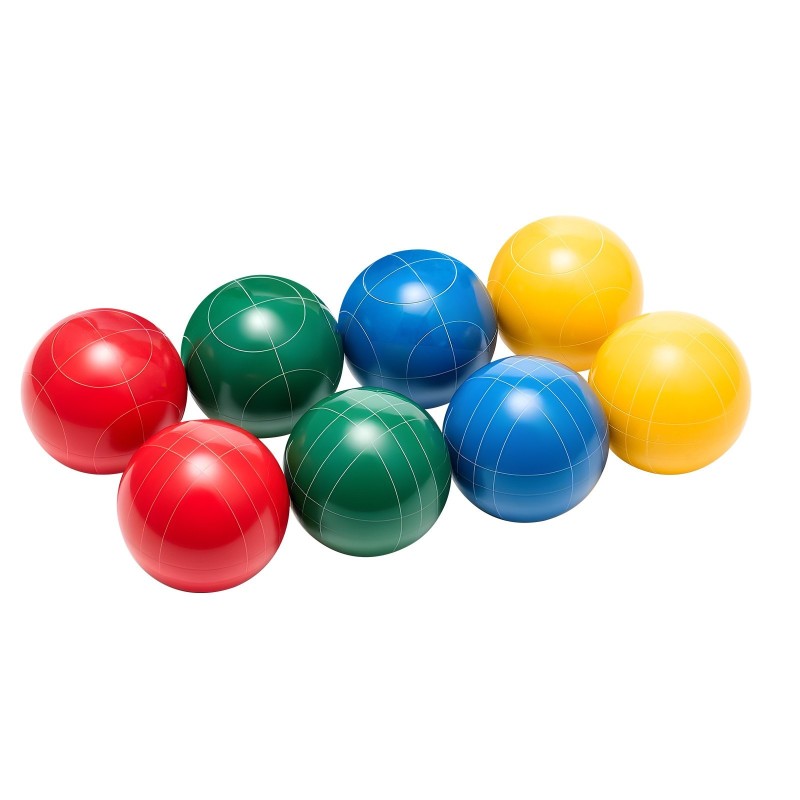Bocce-pallosetti polyesterihartsi 107 mm 8 palloa ulkopeleihin