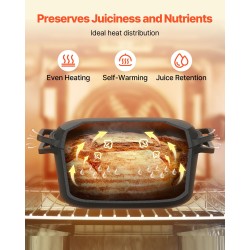 Valurautainen emaloitu kannellinen pata 3,31 l leivontaan ja hauduttamiseen uunille ja induktioliedelle