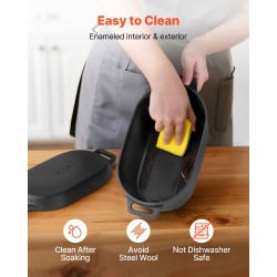 Valurautainen emaloitu kannellinen pata 3,31 l leivontaan ja hauduttamiseen uunille ja induktioliedelle