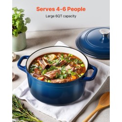 Valurautainen emaloitu pata 5,7 l uuninkestävä kansi mukana induktiolle sopiva