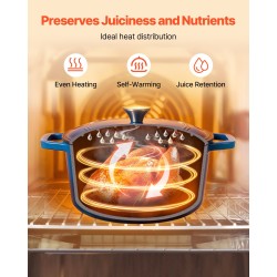 Valurautainen emaloitu pata 5,7 l uuninkestävä kansi mukana induktiolle sopiva