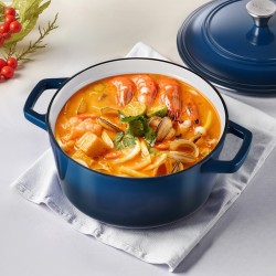 Valurautainen emaloitu pata 5,7 l uuninkestävä kansi mukana induktiolle sopiva