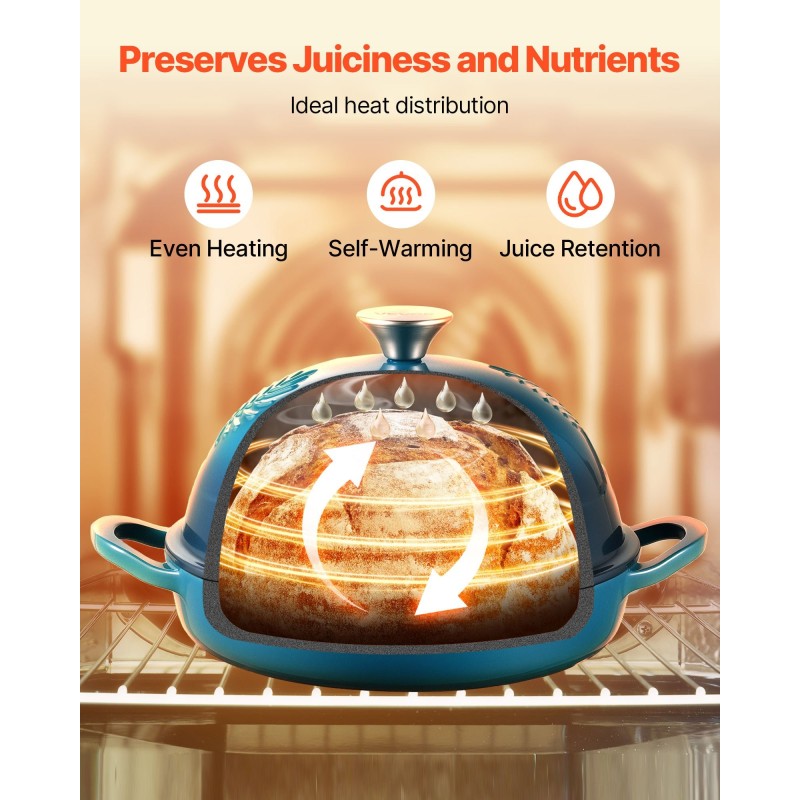 Valurautapata emaloitu 4,73 l leivontaan uuniin induktioliedelle