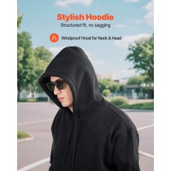 Huppari unisex fleecevuorattu polyesteri-puuvillasekoitus XXL musta arkikäyttöön