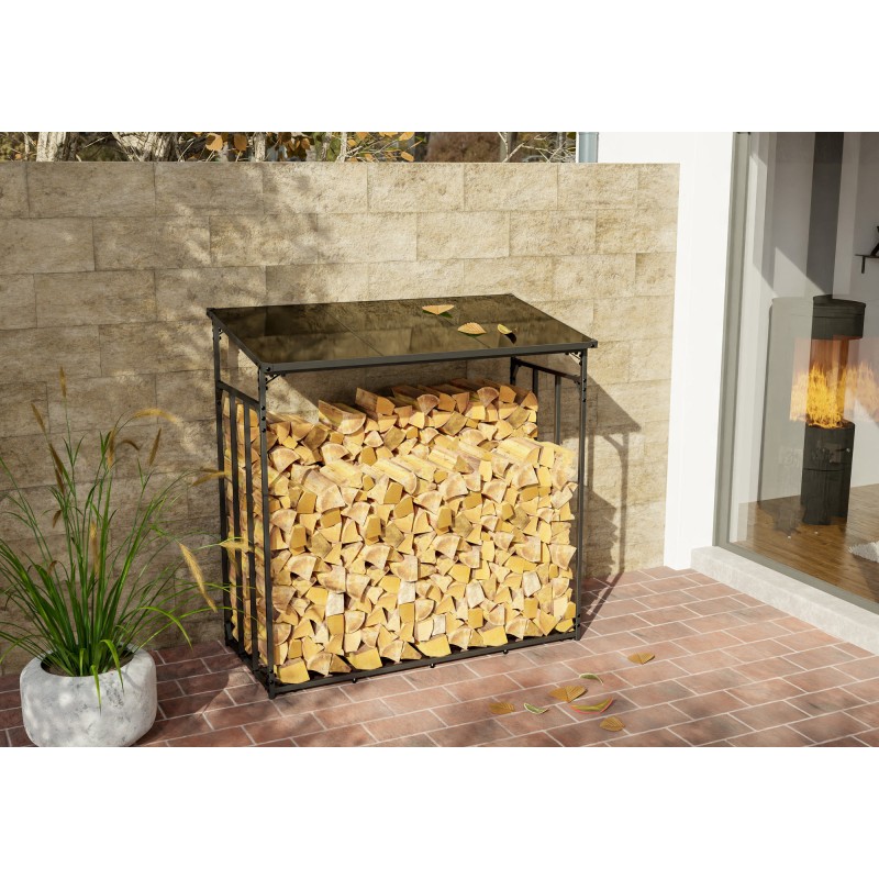 Tukeva ja kestävä takkapuuteline ulkokäyttöön - eri kokoja saatavilla