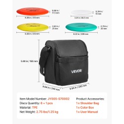 Frisbeegolfsetti 6+1 kiekkoa TPE-muovia reppu kolmella taskulla