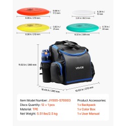 Frisbeegolfsetti 13 kiekkoa TPE-muovista putterilla ja driverilla repulla