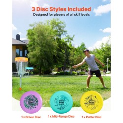 Frisbeegolf-setti kolmen kiekon TPE-materiaali draiveri lähestymiskiekko putteri ulkokäyttö