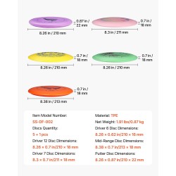 Frisbeegolfsetti kuuden kappaleen TPE-materiaalista aloituspakkaus puistoon